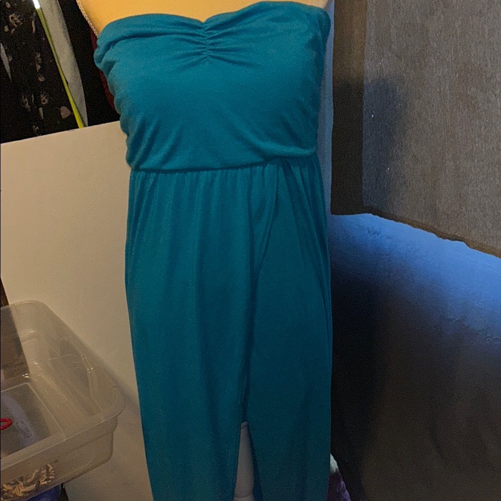 HP🎊Teal Strapless dress